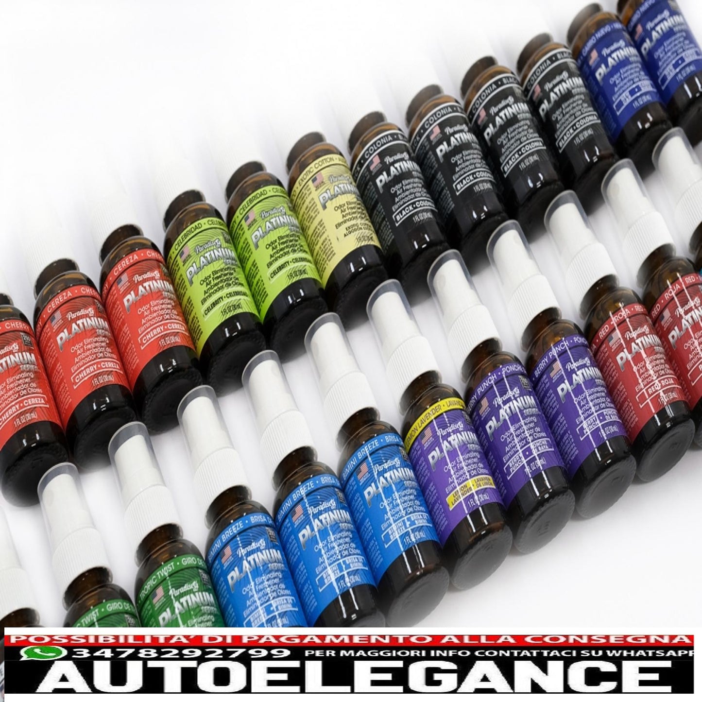 paradise fresh air spray deodorante per ambienti serie platino elimina odori 25 unità assortite