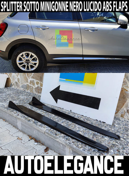 FIAT 500X SPOILER SPLITTER UNDER SKIRTS ABS BLACK RS LOOK -1-