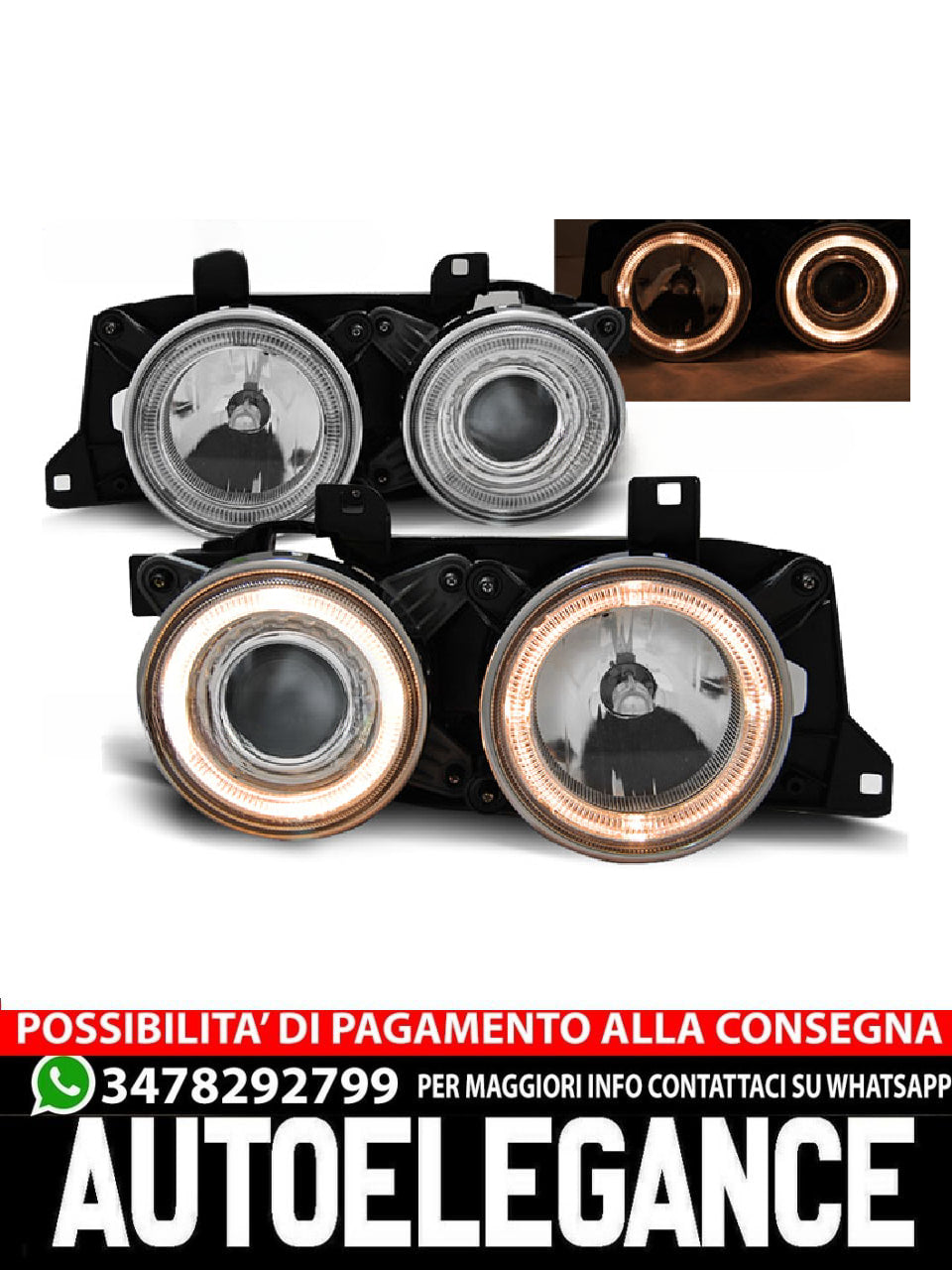 ANGEL EYES CHROME HEADLIGHTS for BMW E32/E34 