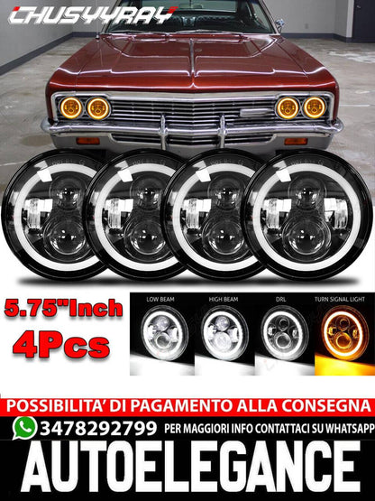 4PCS 5 3/4 "5.75 "pollici Fari LED Hi/Lo DRL Per Chevrolet Caprice 1966-1976