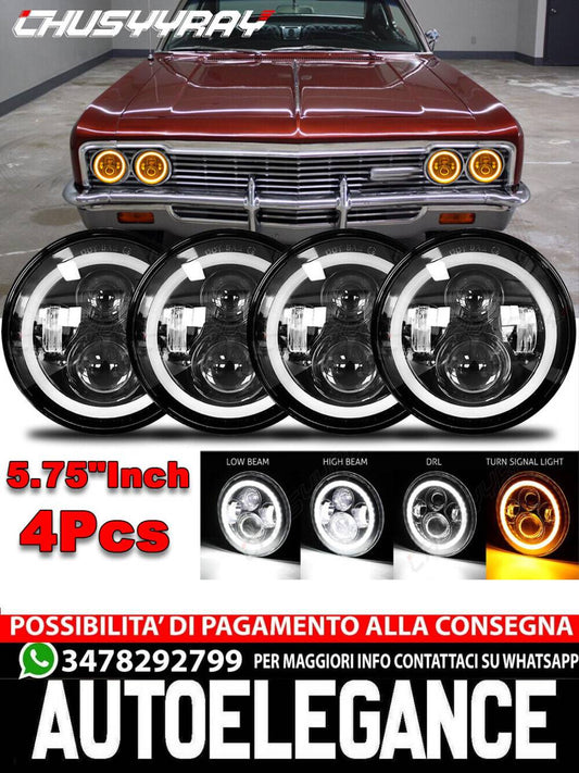 4PCS 5 3/4" 5.75" inch LED Headlights Hi/Lo DRL For Chevrolet Caprice 1966-1976