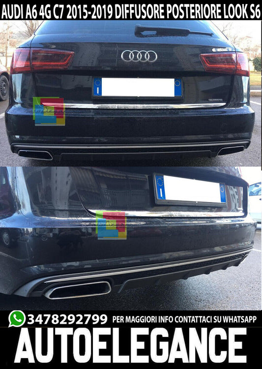 REAR BUMPER UNDER S6 DIFFUSER FOR AUDI A6 4G C7 2015-2018 LIFT ABS