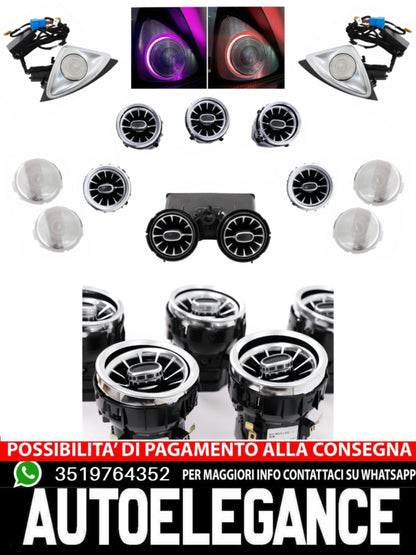 Kit Griglie di Sfiato AC Copertura Altoparlante 4D Mercedes Classe C W205 18/20