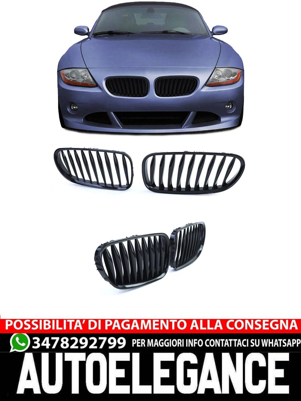 Griglia radiatore sportiva performance nero adatto per BMW Z4 E85 E86 02-09