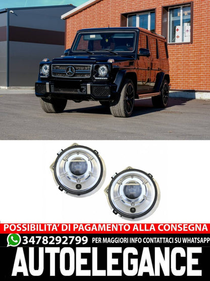 Fari anteriori cromati adatti per Mercedes Classe G W463 1989-2012 Bi-Xenon look