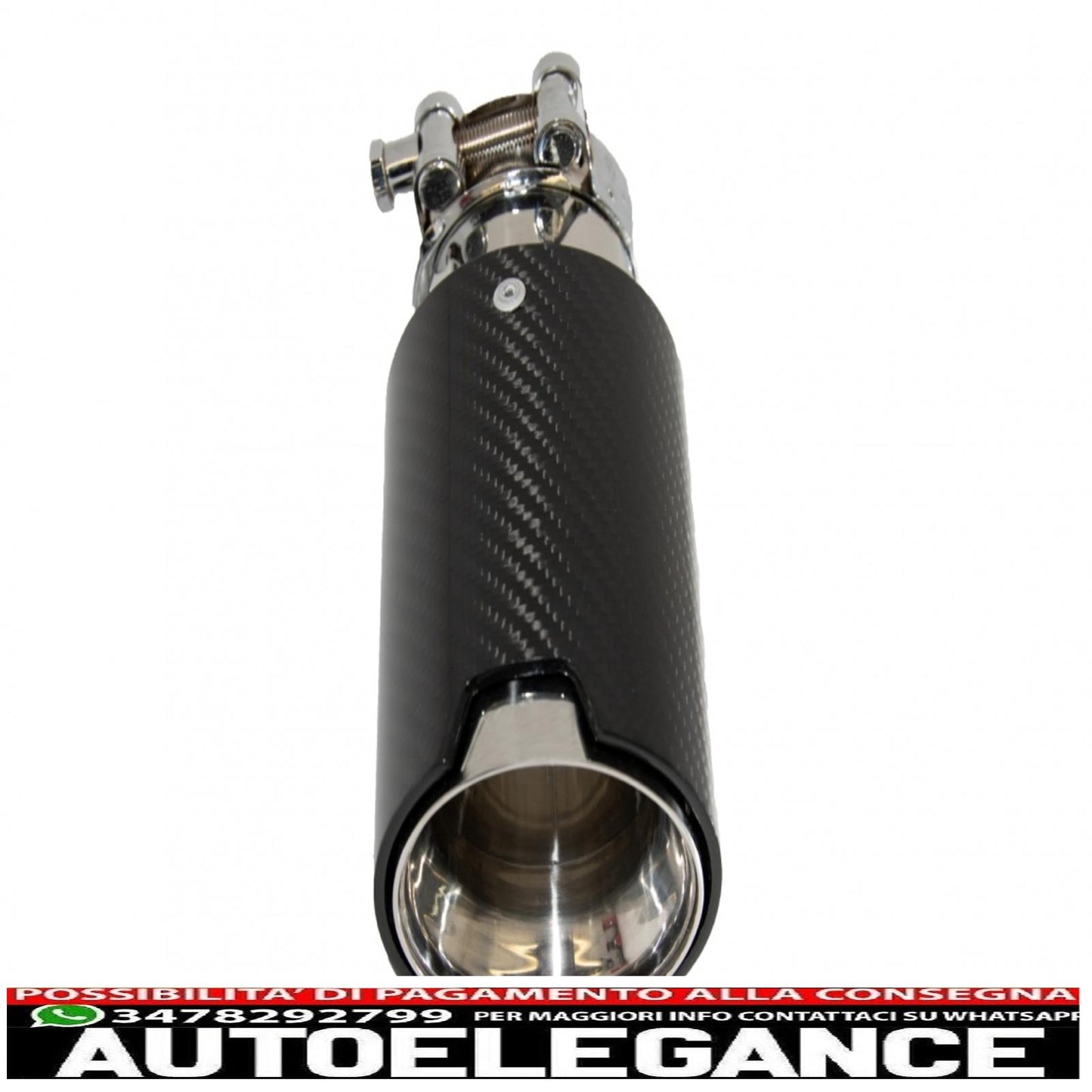 Universal Exhaust Tip Carbon Fiber Glossy Finish Inlet 6.3cm/2.48inch 