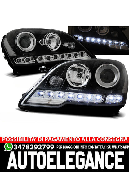 FARI ANTERIORI DAYLIGHT NERO ADATTI per MERCEDES W164 ML M-KLASA 08-