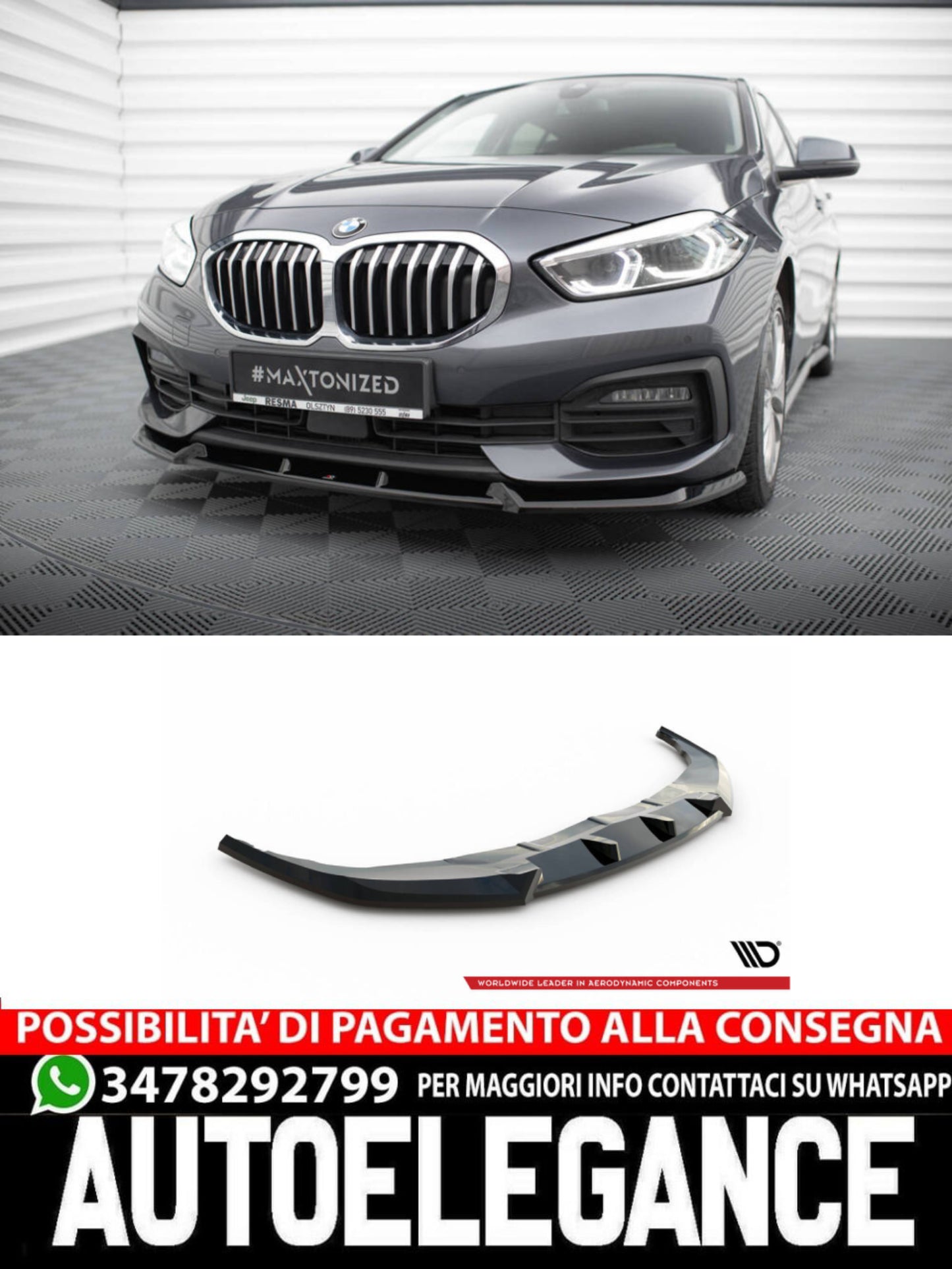 SPLITTER ANTERIORE ADATTO PER V.1 BMW 1 F40  (2019 - )