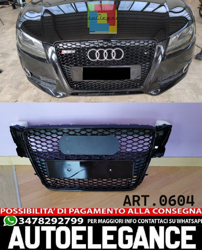 GRIGLIA ADATTA PER AUDI A5 2007-2011 LOOK RS5 NERA DESIGN SPORTIVO