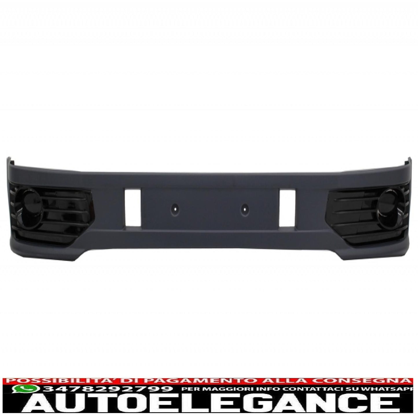 Additional front bumper spoiler suitable for VW Transporter Multivan Caravelle T5 T5.1 Facelift (2010-2015) with badgeless front grille and Sportline design 