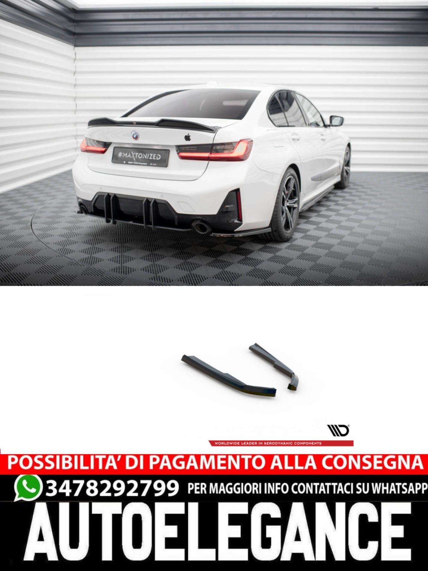 SPLITTER LATERALI POSTERIORI ADATTI PER BMW M-PACK G20 / G21 FACELIFT  (2022 - )