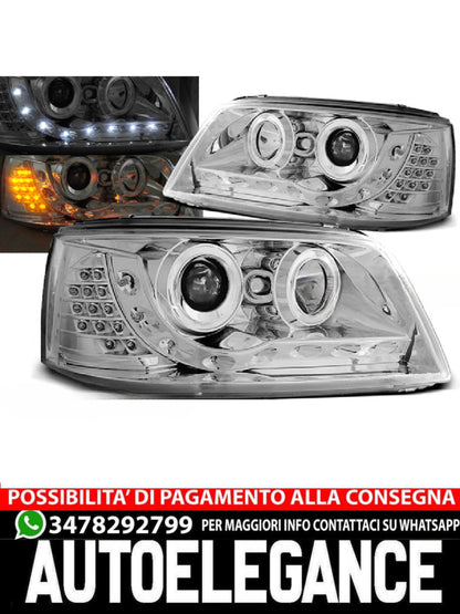 FARI ANTERIORI DAYLIGHT CHROME ADATTI COMPATIBILI PER VW T5 04.03-08.09
