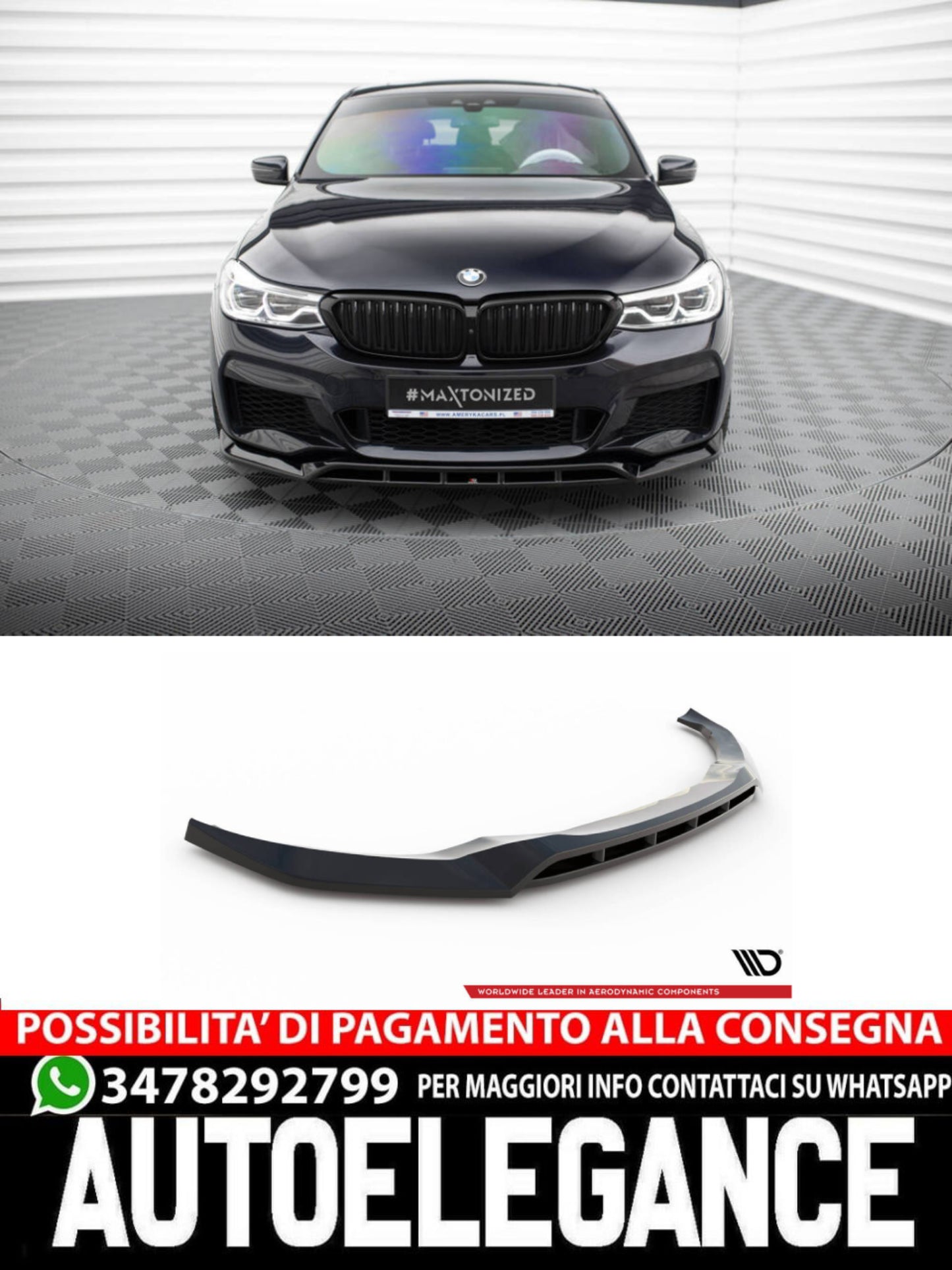 SPLITTER ANTERIORE ADATTO PER  BMW 6 GT M-PACK G32   (2017-2020)