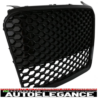 griglia anteriore adatta per audi r8 42 restyling 1a generazione (2013-2015) rs design nero lucido