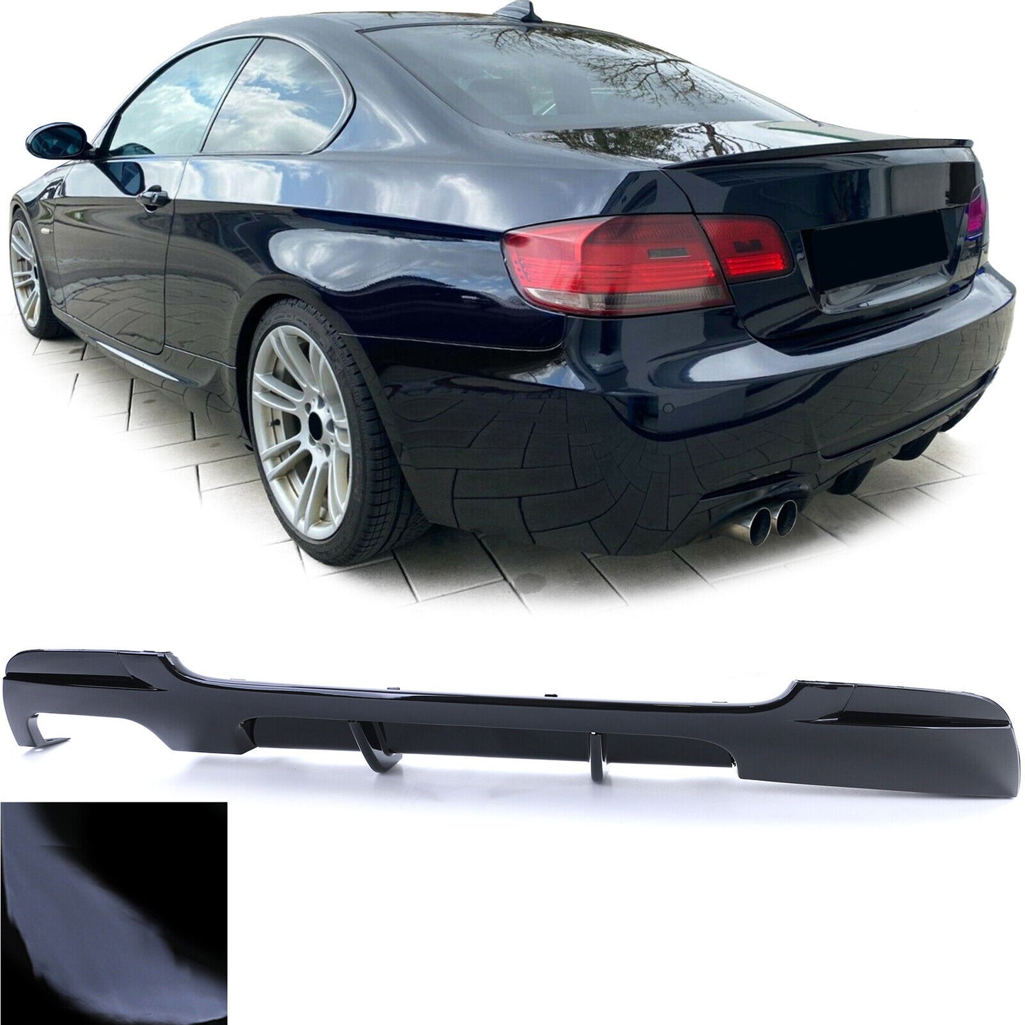 Diffusore posteriore Performance nero lucido adatto per BMW Serie 3 E92 E93 320 325 330