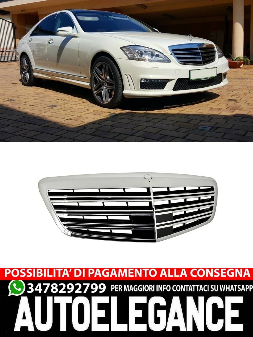 Front Bumper with Center Grille suitable for Mercedes S-Class W221 
