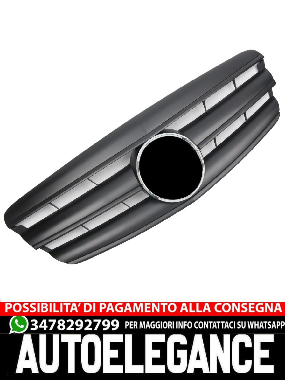 Sports grille for Mercedes W221 S 2005-2009 matt black AMG look 