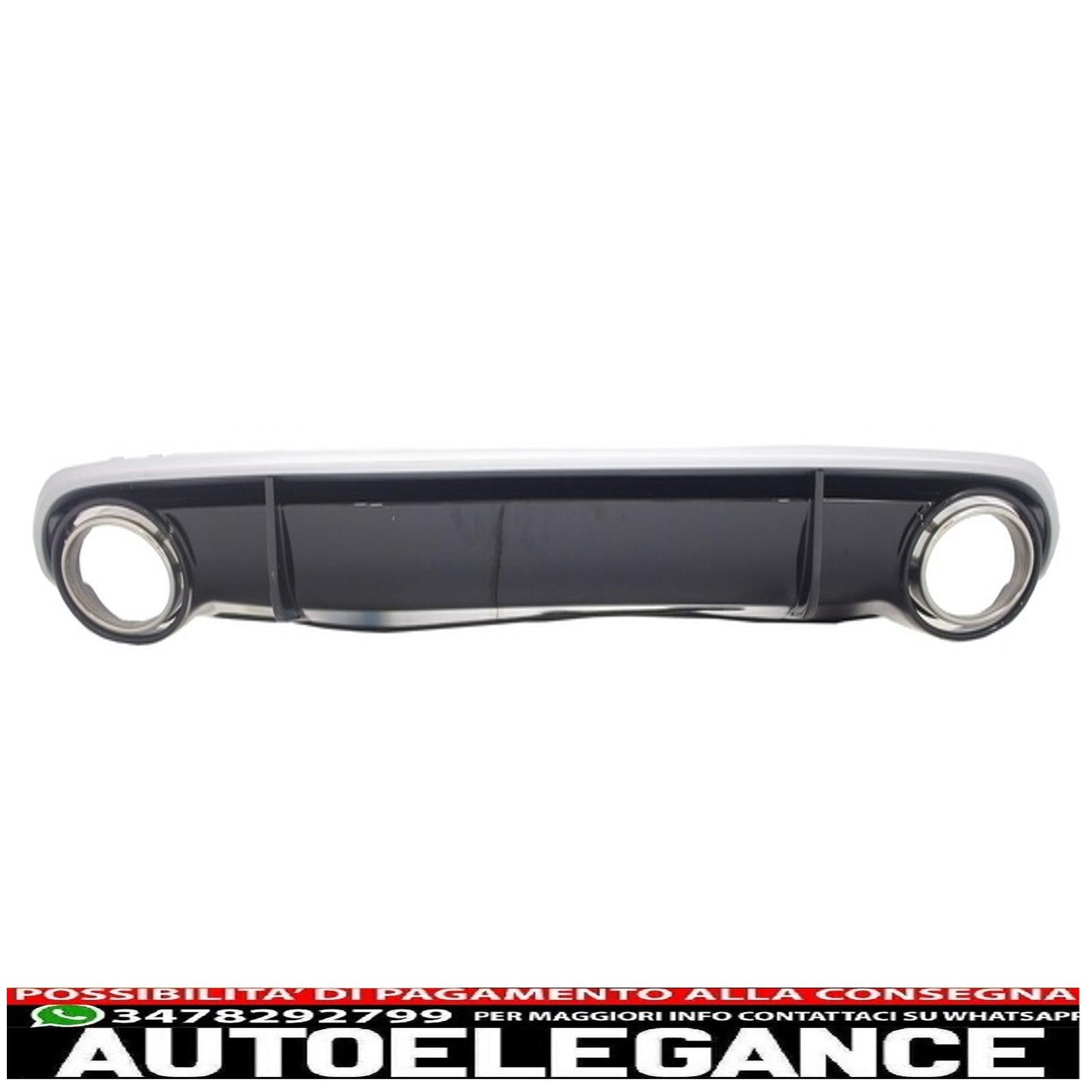 Rear bumper diffuser and tailpipes with LED taillights, dynamic black/smoke, suitable for audi a4 b8 avant pre facelift (2007-2011) RS4 design