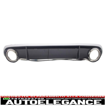 Rear bumper diffuser and tailpipes with LED taillights, dynamic black/smoke, suitable for audi a4 b8 avant pre facelift (2007-2011) RS4 design