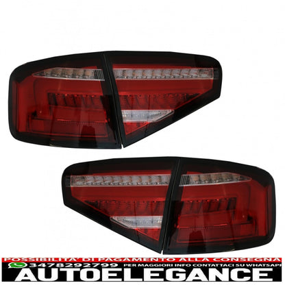 led rear lights suitable for audi a4 b8 (2012-2015) limousine red white dynamic sequential cornering lights
