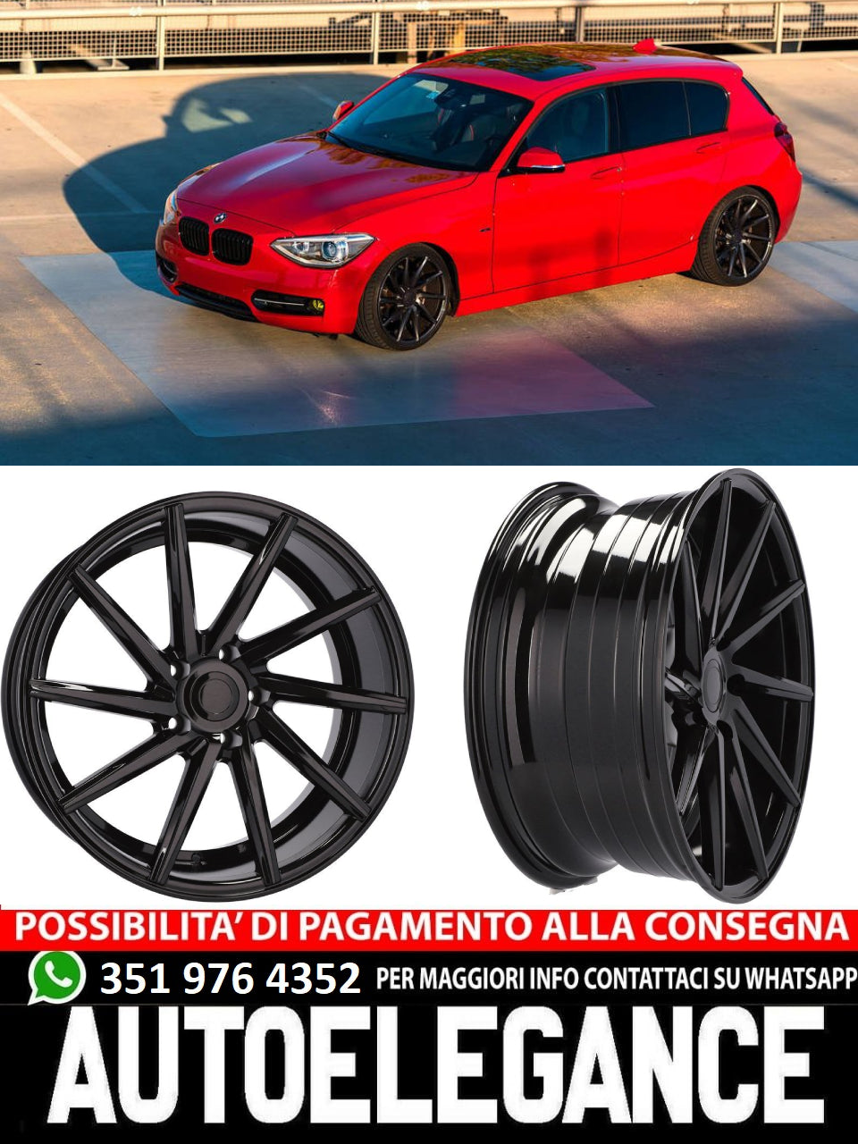 CERCHI CERCHIO IN LEGA 19" Adatto per ALFA ROMEO CITROEN DS FIAT FORD JAGUAR LAND ROVER LINCOLN OPEL PEUGEOT RENAULT SMART TOYOTA VOLVO