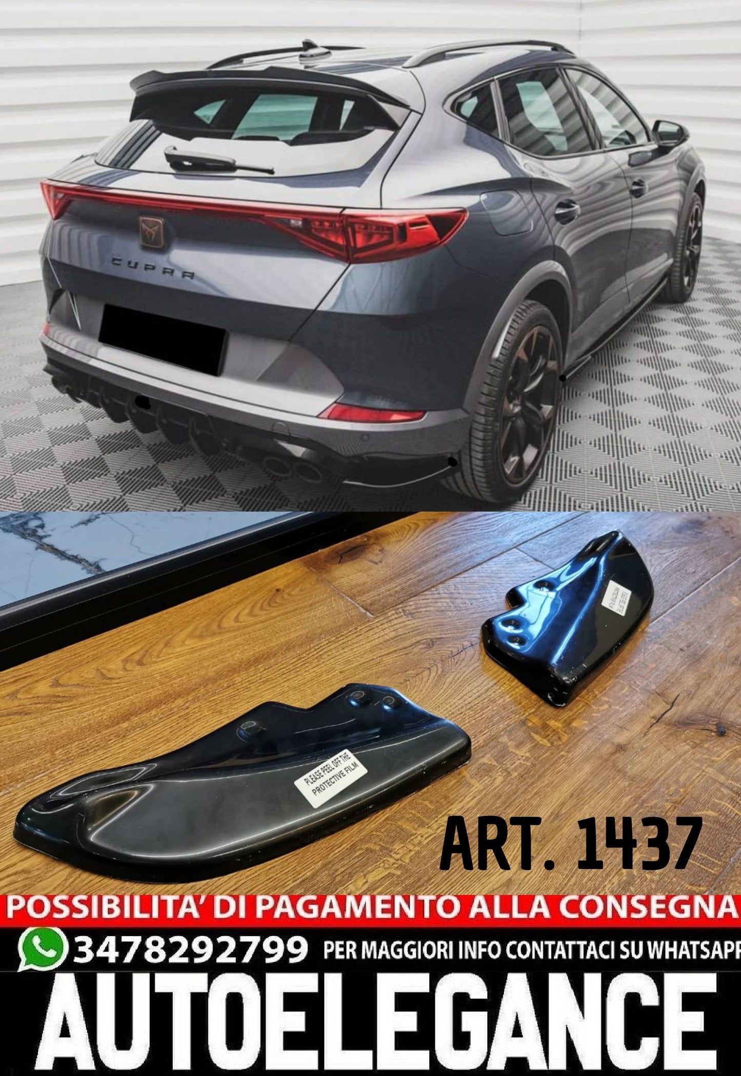 REAR FLAP SUITABLE FOR CUPRA FORMENTOR 2020+ GLOSSY BLACK SPORTY LOOK 