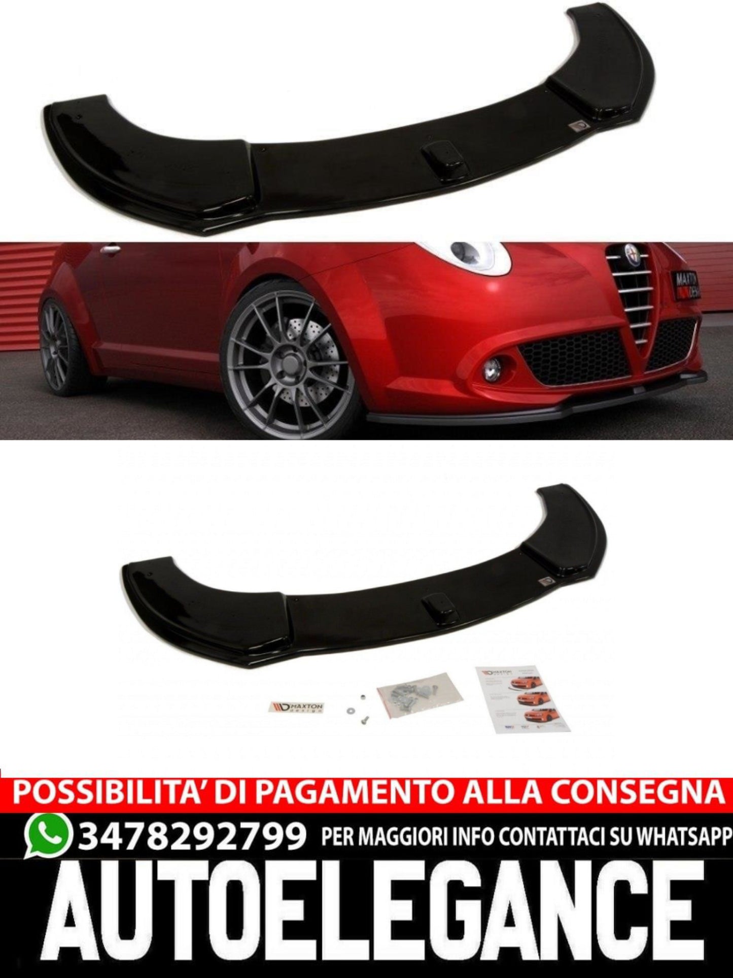 SPLITTER ANTERIORE adatto compatibile per ALFA ROMEO MITO