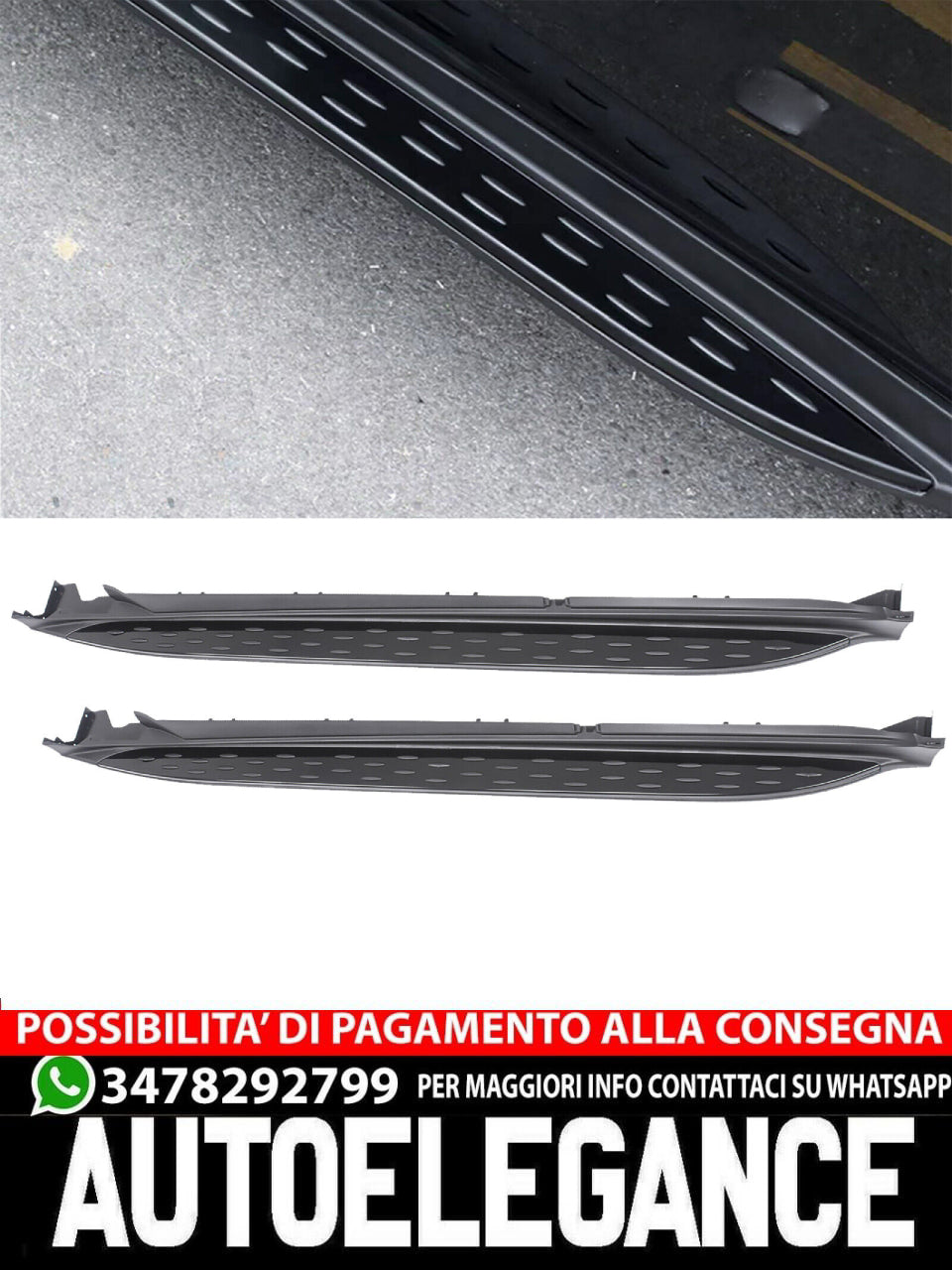 Tapis roulant laterale adatti per Mercedes GLC classe X253 C253 nero