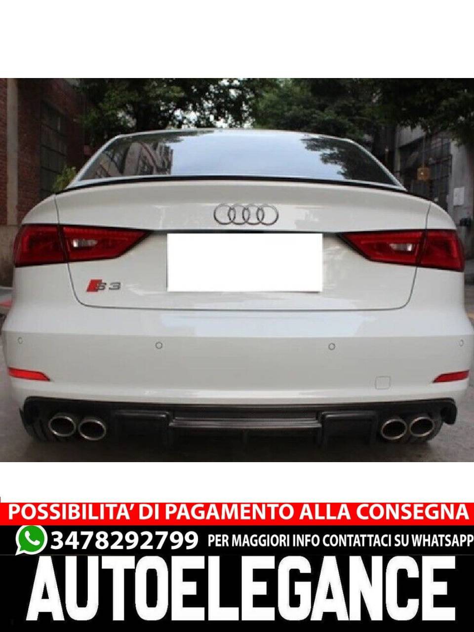 SPOILER suitable for AUDI A3 8V Sedan 2012-2020