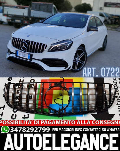 GRIGLIA ADATTA PER MERCEDES CLASSE A W176 2015-2018 LOOK CROMATA DESIGN SPORTIVO