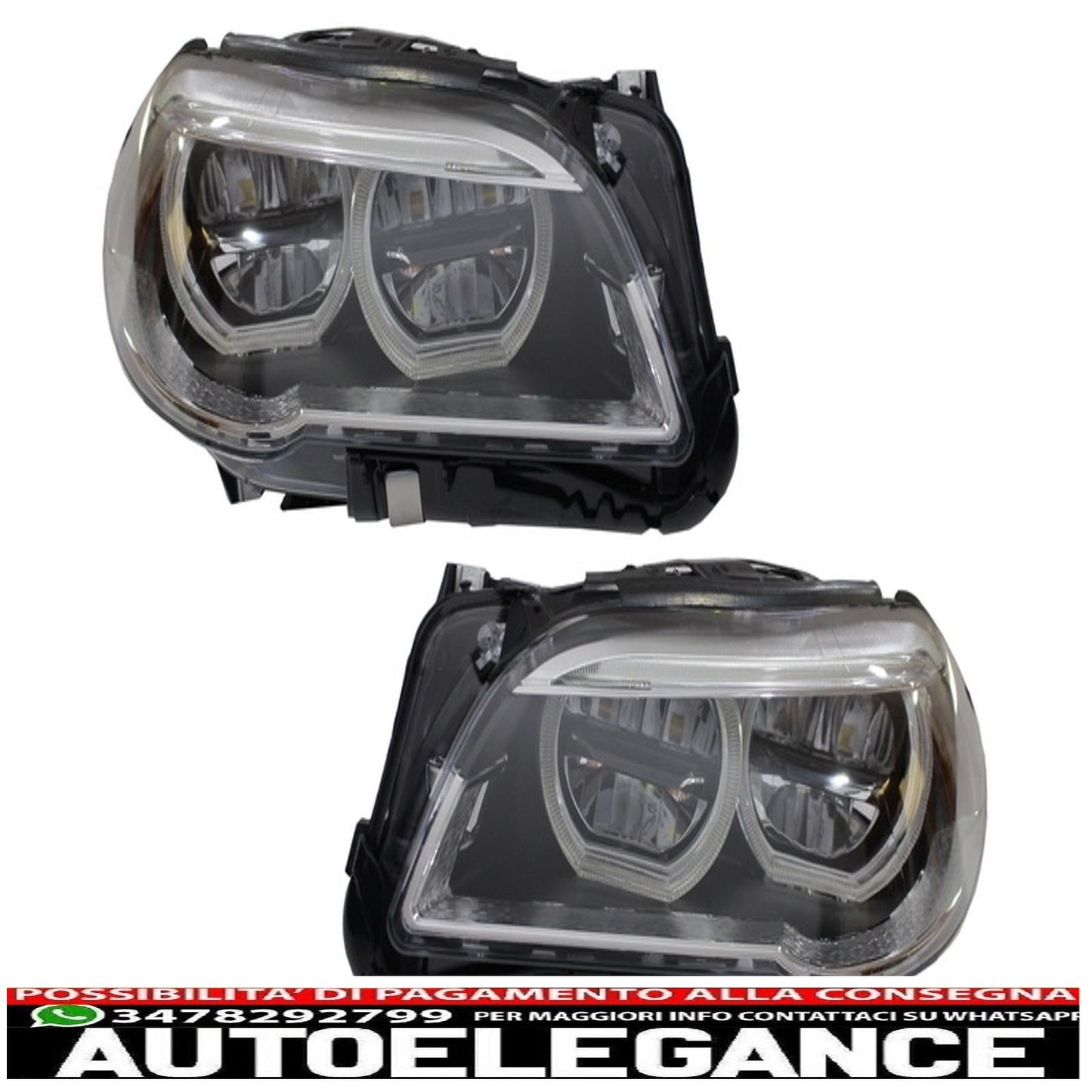 fari anteriori full led adatti per bmw serie 5 f10 f11 (2011-2013) angel eye