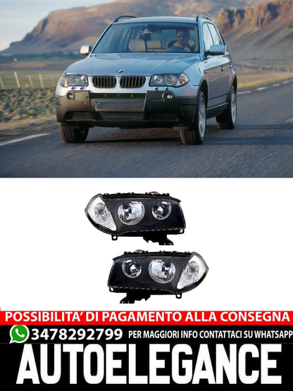 Headlight set for BMW X3 E83 2004-2006 Halogen turn signal white H7 electr LWR 