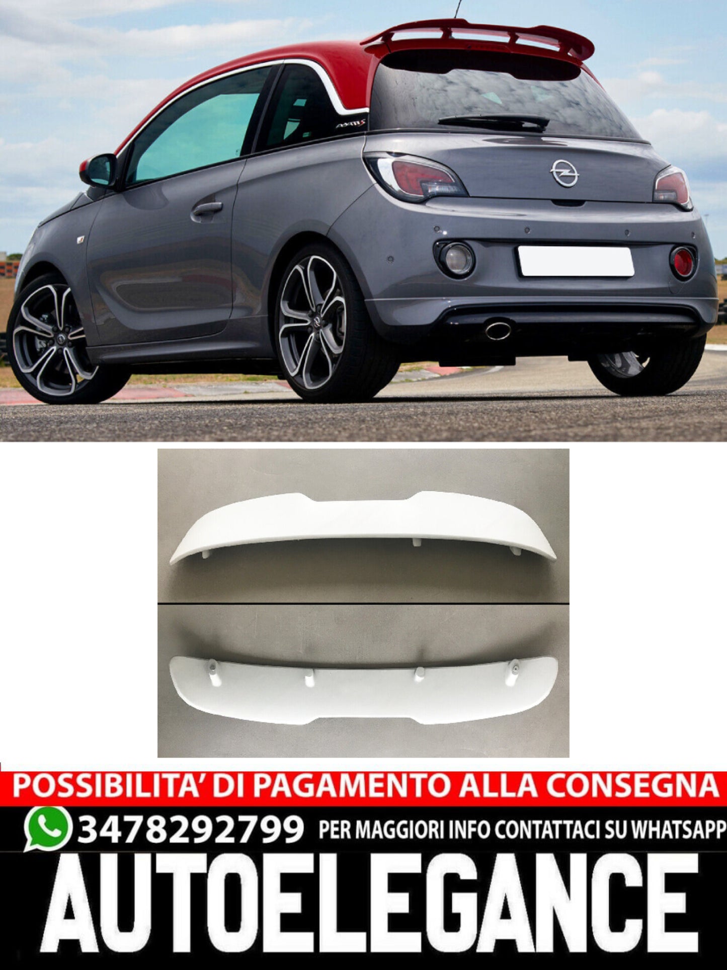 SPOILER POSTERIORE SPORT ADATTO PER OPEL ADAM -TUTTI I MODELLI STANDARD