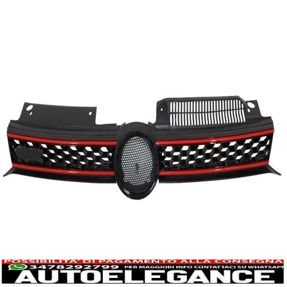 central grille front grille suitable for vw golf 6 vi (2008-2012) with led headlights dynamic sequential cornering lights and dynamic gti design