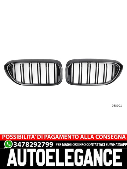 ADATTO PER BMW SERIE 5 G30 G31 GRIGLIA DEL RADIATORE DOPPIA STAFFA NERO LUCIDO