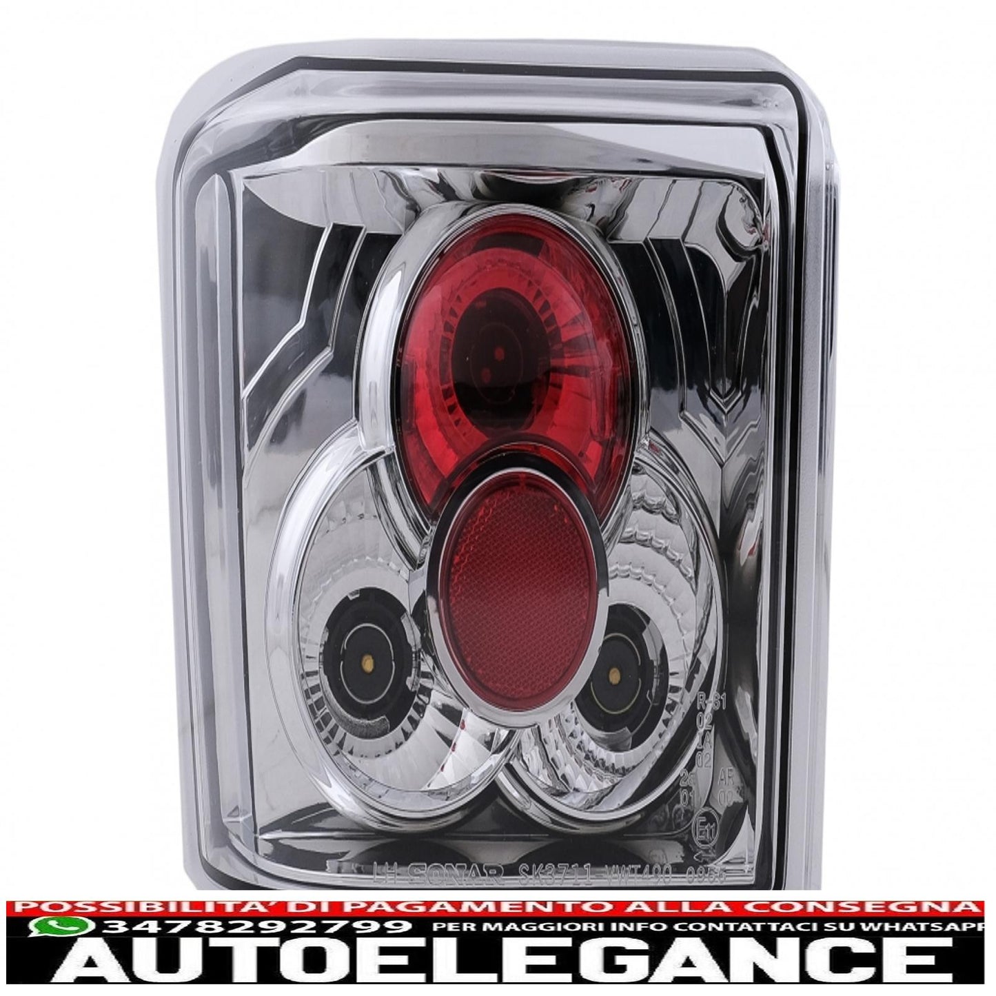 rear lights suitable for vw t4 transporter caravelle multivan (1990-03.2003) chrome
