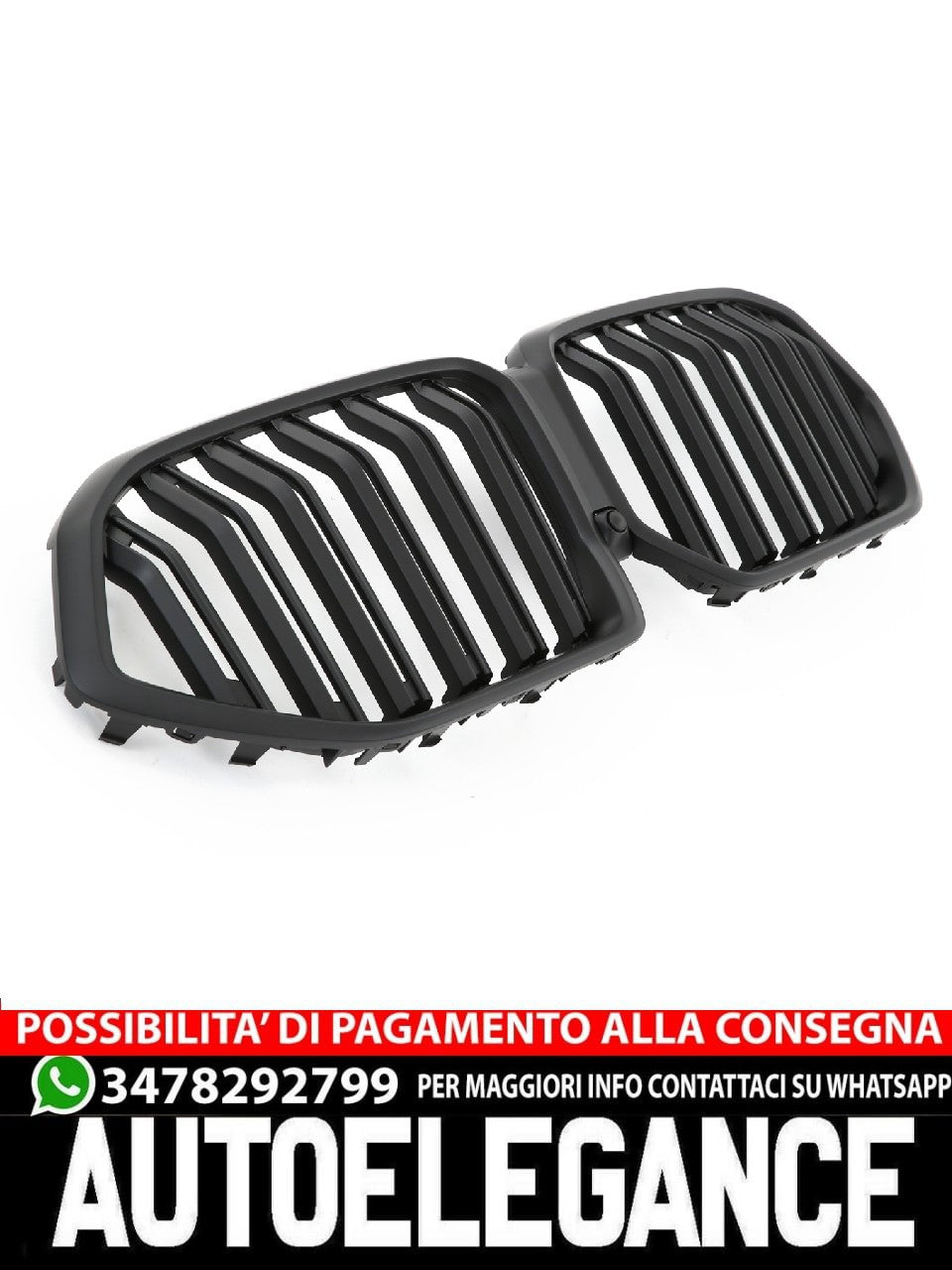 ADATTO PER BMW X6 G06 GRIGLIA DEL RADIATORE DOPPIA STAFFA NERA OPACO