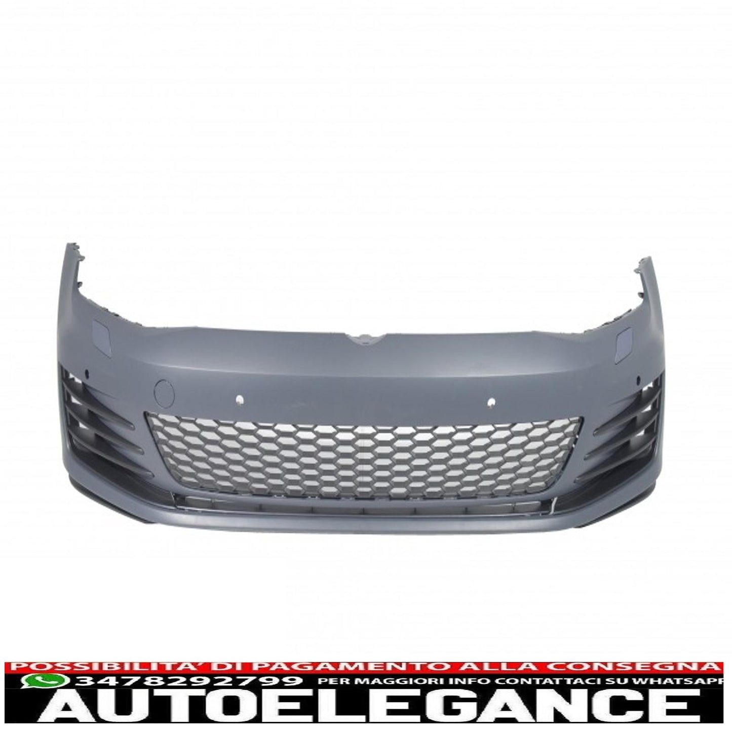 paraurti anteriore adatto per vw golf vii 7 2013-2016 design gti con minigonne laterali e diffusore posteriore