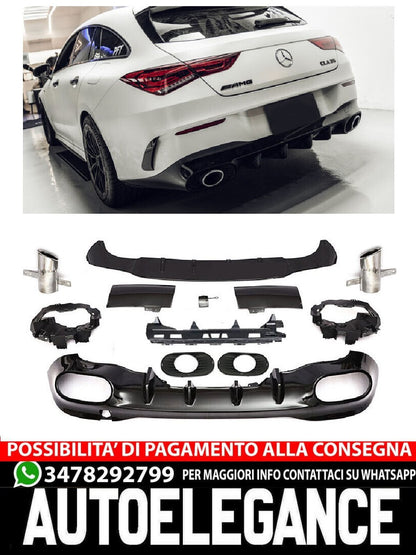 Diffusore spoiler posteriore + finiture di scarico (CROMATO)