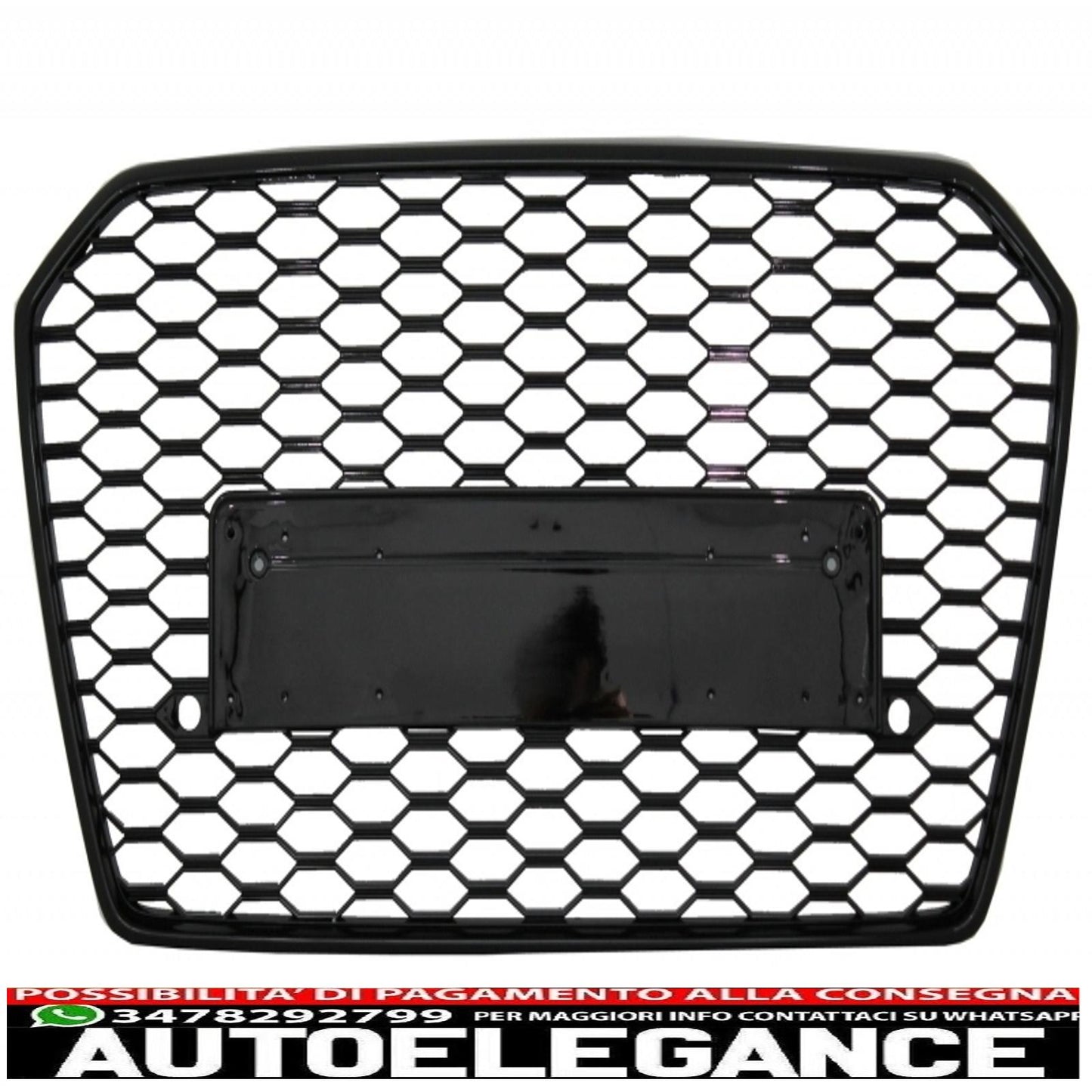 Diffusore mantovana paraurti posteriore e terminali di scarico per audi a6 4g restyling (2015-2018) con griglia anteriore design RS6 solo nero paraurti s-line