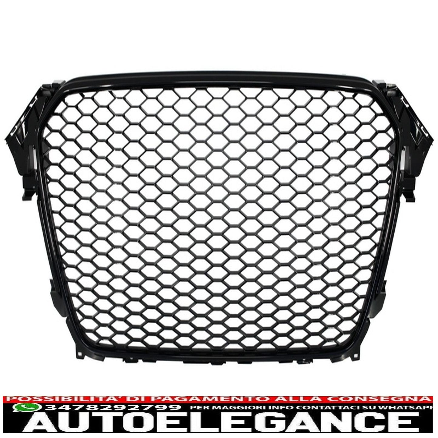 front grille without badge suitable for audi a4 b8 facelift (2012-2015) rs design piano black with and without pdc 