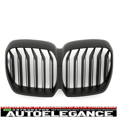 Per BMW Serie 5 G30 G31 LCI Sport Griglia del radiatore doppia barra Nero opaco