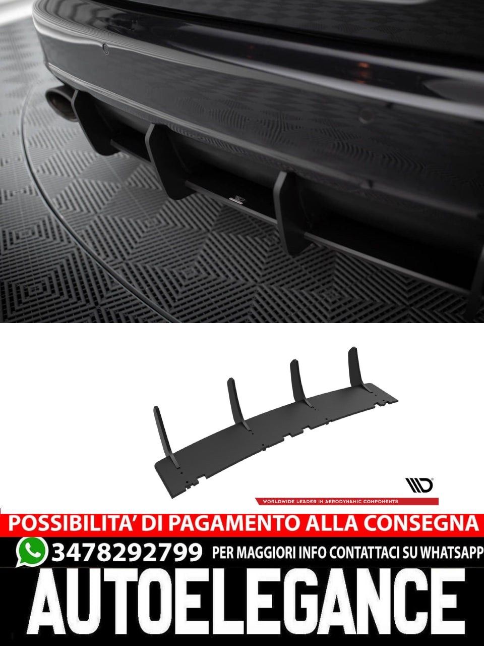 STREET PRO DIFFUSORE POSTERIORE ADATTO COMPATIBILE PER AUDI RS6 AVANT C6 (2007-2010)