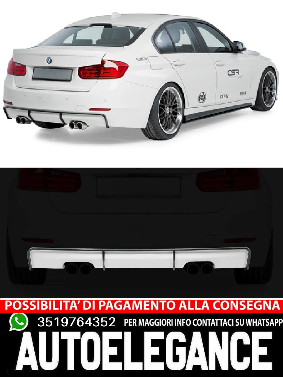 Diffusori posteriore adatto per BMW 3er F30, F31 Limo/Touring