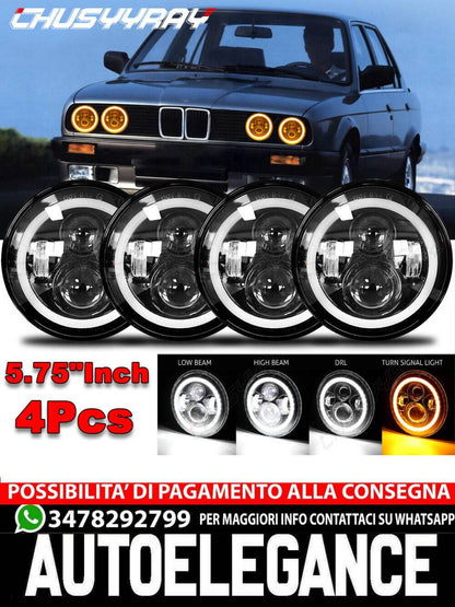 4x 5-3/4 5.75" LED Headlight H4 Lights Fit BMW 325i 528i 535i 735i E30