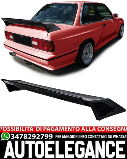 SPOILER POSTERIORE ADATTO PER BMW SERIE 3 E30 LOOK NERO LUCIDO DESIGN SPORTIVO
