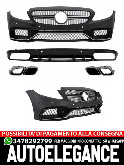 Front and Rear Bumper Diffuser Suitable for Mercedes C-Class C205 A205