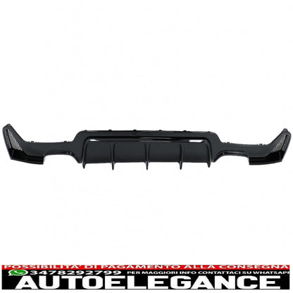 Rear Bumper Diffuser Suitable For BMW 4 Series F32 F33 F36 (2013-2019) Coupe Cabrio M Design Twin Double Outlet Piano Black 