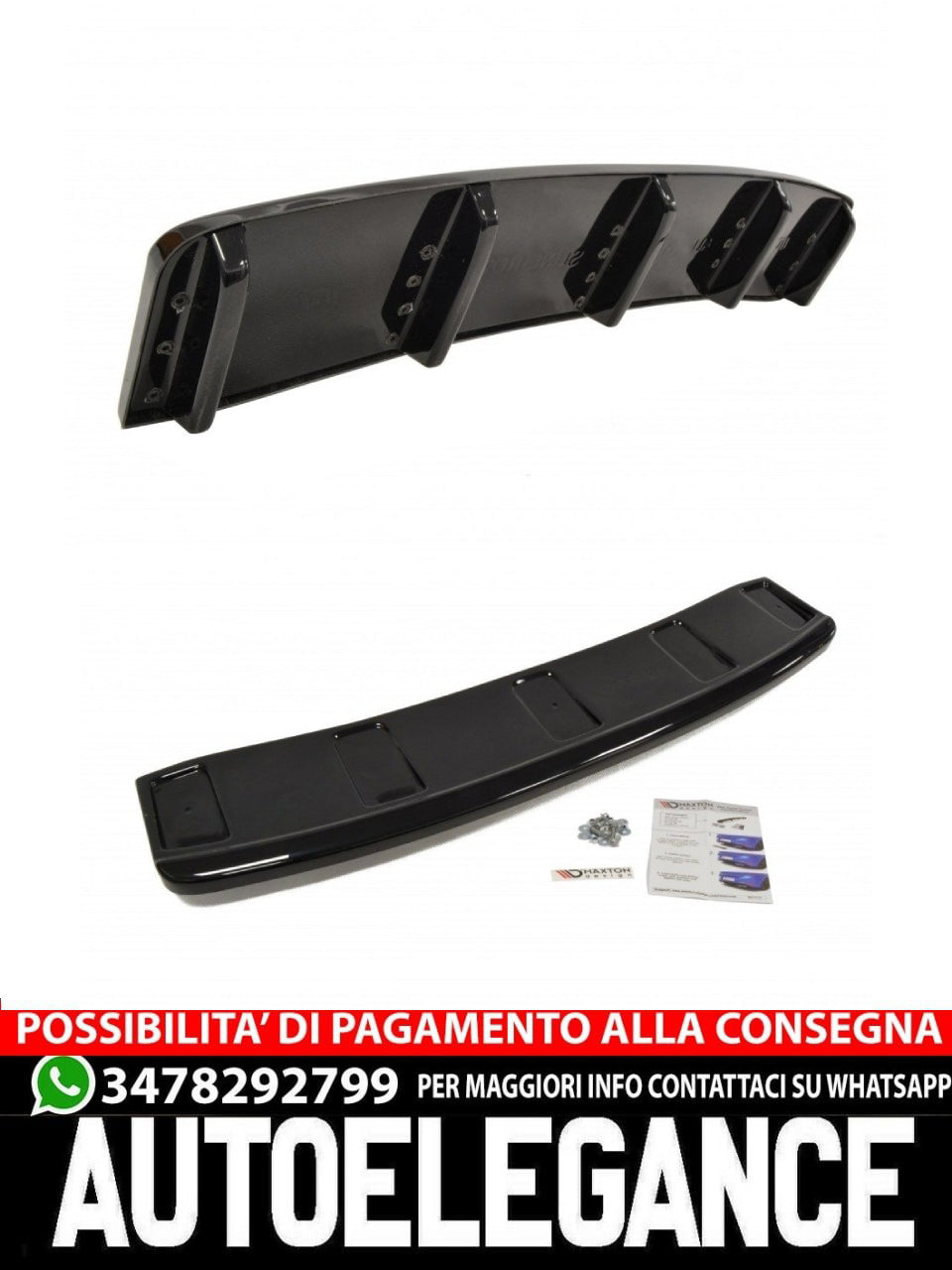 SPLITTER POSTERIORE CENTRALE AUDI A7 S-LINE C7 FL (CON BARRE VERTICALI)