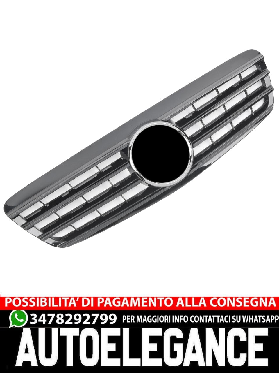 Sports grille for Mercedes W220 S 1998-2002 glossy black AMG LOOK 